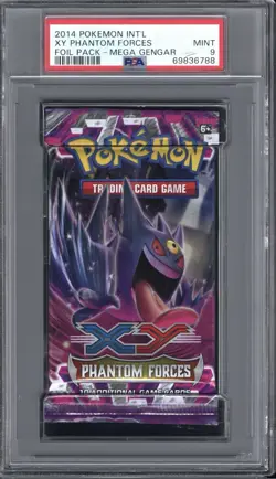 2014 Pokemon XY Phantom Forces Booster Pack Featuring Mega Gengar PSA 9 - Image 1