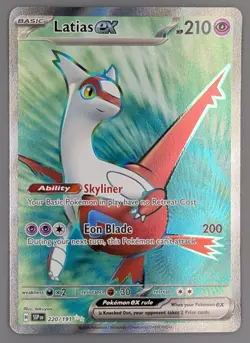 Latias ex Ultra Rare 220/191 SSP ENG SV Surging Sparks NM Pokemon Card TCG - Image 1