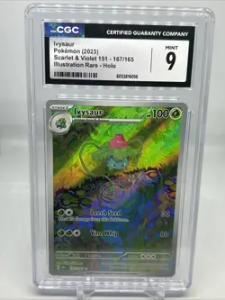 2023 Pokemon SV 151 Ivysaur Illustration Rare 167/165 CGC 9 Mint - Image 1