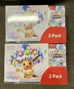 2x Pokemon Prismatic Evolutions 2 ETBs + 2 Booster Bundles TCG Sealed Costco NEW - Image 1