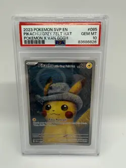2023 Pokemon SVP EN-SV Black Star Promo #085 Pikachu With Grey Felt Hat PSA 10 - Image 1