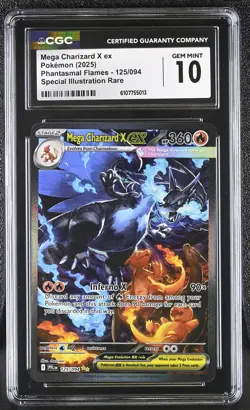 2025 Pokemon Phantasmal Flames Mega Charizard x ex SIR 125 CGC 10 Gem Mint - Image 1