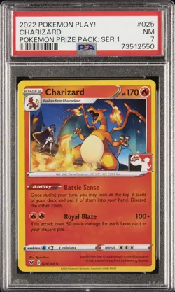 2022 POKEMON PLAY! POKEMON PRIZE PACK: SER 1 #025 CHARIZARD PSA 7 - Image 1