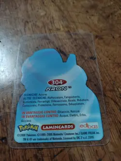 Aron 304 Pokemon Lamincards Edibas - ITA - EXC - Image 2