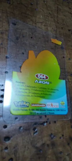 Aron 064 Pokemon Lamincards Edibas - ESP - EXC - Image 2