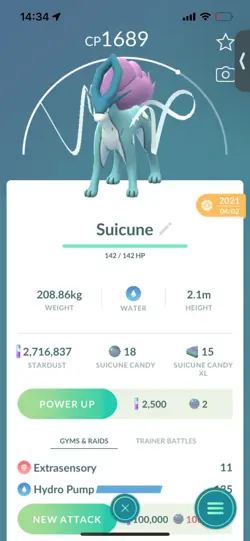 Pokemon Go Legendary Suicune ( Normal ) ( Reduced) - Image 1