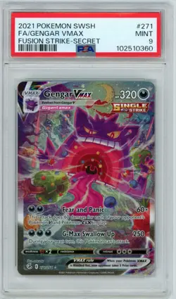 Pokemon Gengar VMAX Fusion Strike Secret Rare Full Alt Art #271 PSA 9 - Image 1