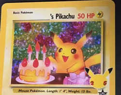 Birthday Pikachu 24/53 Holo Black Star Celebrations Promo Pokemon - Image 2