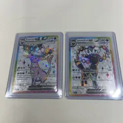 Espeon EX 175 Umbreon EX 176 Prismatic Evolutions Black Star Promo Holo Pokemon - Image 1