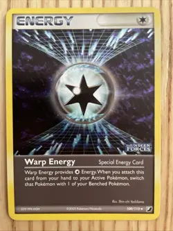 Pokemon TCG Warp Energy EX Unseen Forces 100/115 Holo Stamped Rare Mint Con - Image 1
