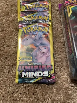 Pokemon Unified Minds Hanger Box Sealed (3 Booster Packs) Plus 5 Sample Packs - Image 2
