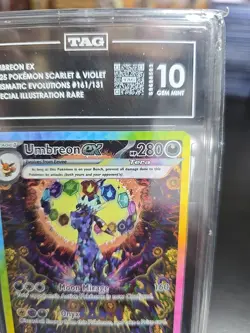 2025 Pokemon SCARLET & VIOLET UMBREON EX 161/131 SIR Prismatic TAG 10 Evolutions - Image 2