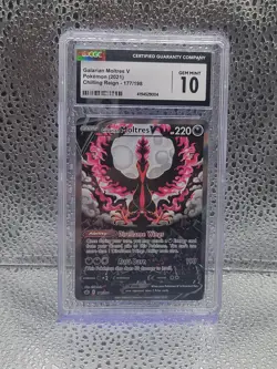 Galarian Moltres V 177/198 CGC 10 2021 Pokemon Chilling Reign - Image 1