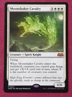 Magic The Gathering WILDS OF ELDRAINE MOONSHAKER CAVALRY white card MTG - Image 1