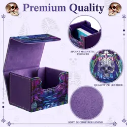 Leather Card Deck Case Compatible with MTG Cards Holds 120+ Trading Cards Strong - Image 3
