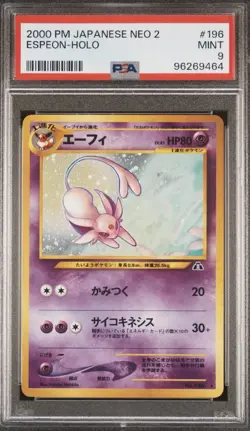 Espeon Holo No. 196 Neo Discovery Japanese Pokemon Card PSA 9 - Image 1