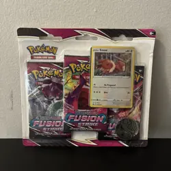 Pokemon TCG Sword & Shield Fusion Strike 3-Pack Blister Eevee Factory Sealed - Image 2