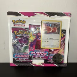 Pokemon TCG Sword & Shield Fusion Strike 3-Pack Blister Eevee Factory Sealed - Image 3