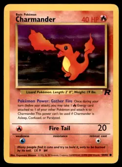 Pokemon WOTC Team Rocket 2000 Charmander No. 50 - Image 1