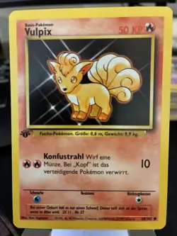 1999 Pokemon 1st Edition German Vulpix Never Played No. 68 *24 - Image 1