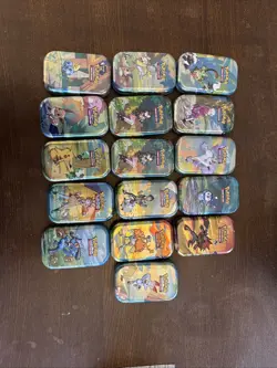 Empty Pokemon TCG Mini Tins Various Designs x 16 - Image 1