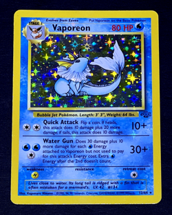 1999 Pokemon VAPOREON Jungle Set HOLO BLEED Misprint ERROR Card 12/64 Rare WotC - Image 4
