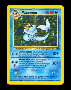 1999 Pokemon VAPOREON Jungle Set HOLO BLEED Misprint ERROR Card 12/64 Rare WotC - Image 5