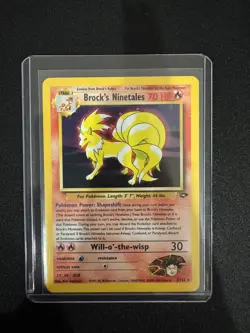 Brock’s Ninetales 3/132 Holo Rare Gym Challenge WOTC Vintage Pokemon Card LP - Image 1