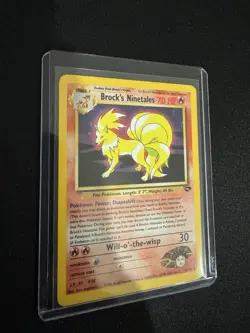 Brock’s Ninetales 3/132 Holo Rare Gym Challenge WOTC Vintage Pokemon Card LP - Image 2