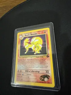 Brock’s Ninetales 3/132 Holo Rare Gym Challenge WOTC Vintage Pokemon Card LP - Image 3