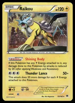 Pokemon Cards Raikou 55/162 BREAKthrough XY Holo Rare NM * 2 - Image 1