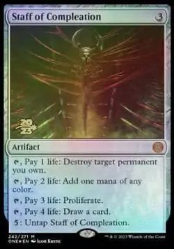 Staff of Compleation [Phyrexia: All Will Be One Prerelease Promos] Foil Near Mi - Image 1