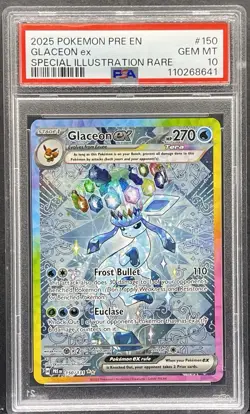 2025 POKEMON PRE SPECIAL ILLUSTRATION RARE #150 GLACEON EX PSA 10 - Image 1