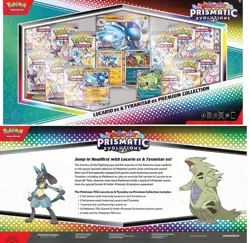 Pokemon TCG SV Prismatic Evolutions Lucario EX & Tyranitar EX Premium Collection - Image 2