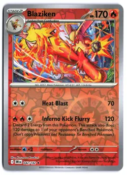 Blaziken - Rare SV10: Destined Rivals 042/182 Reverse Holo NM Pokemon TCG - Image 1