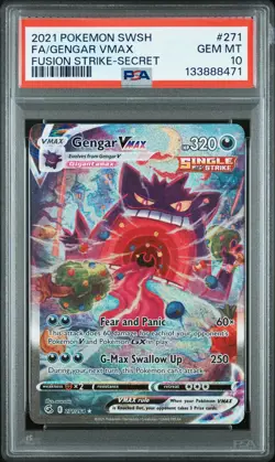 2021 POKEMON SWORD & SHIELD FUSION STRIKE SECRET FULL ART/GENGAR VMAX PSA 10 - Image 1