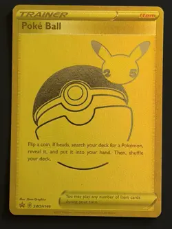 Pokemon TCG Poke Ball SWSH146 Gold Celebrations Anniversary Edition Promo NM - Image 1