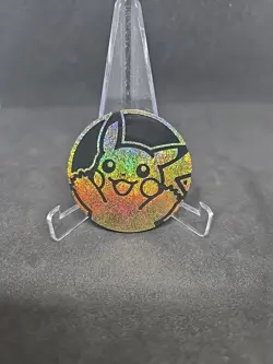 Pokemon Jumbo Coin - Pikachu Gold Rainbow Sparkle Holo - Image 1