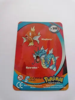 Gyarados / Magikarp - 2004 Pokemon Advanced Action Cards Lenticular 3D Ex Cond - Image 1