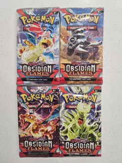4 x Obsidian Flames Sealed Booster Packs - Full Art Set - Pokemon TCG - Image 1