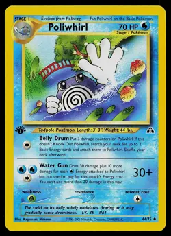 Pokemon Card - Poliwhirl Neo Discovery 44/75 Uncommon 1st Edition - Image 1