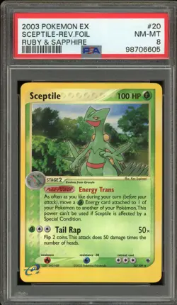 Pokemon Sceptile EX Ruby & Sapphire Reverse Holo Rare #20 PSA 8 - Image 1