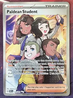 Paldean Student 231/091 Full Art Trainer Paldean Fates Pokemon TCG Card NM 🍇 - Image 1