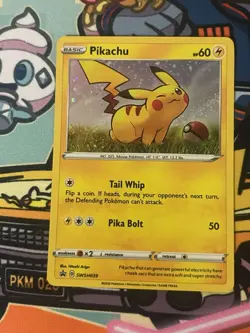 Pokemon Pikachu TCG SWSH039 Sword & Shield Holo Black Star Promo Card - Image 1