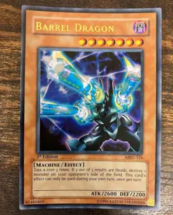Yu-Gi-Oh! Barrel Dragon MRD-126 1st Edition Ultra Rare Asian English LP EX - Image 1