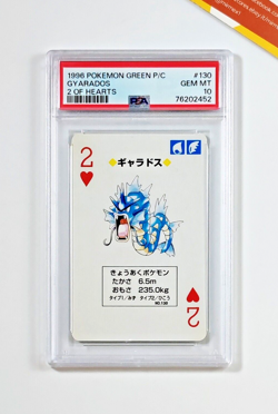 Pokemon PSA 10 Gyarados #130 2 Of Hearts Green Playing Card Poker 1996 Japanese - Image 1