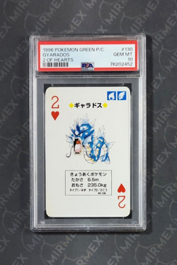 Pokemon PSA 10 Gyarados #130 2 Of Hearts Green Playing Card Poker 1996 Japanese - Image 2
