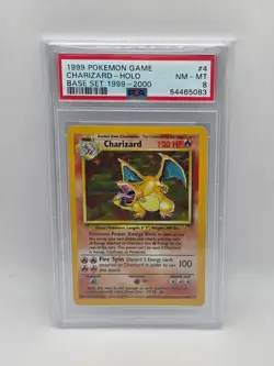 PSA 8 Charizard 4/102 Base Set Holo Pokemon Card WOTC 1999-2000 4th Print - Mint - Image 1