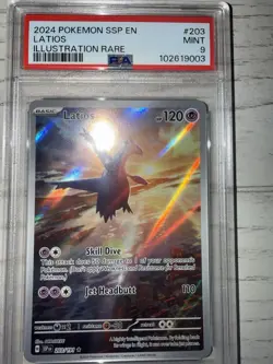 Pokemon TCG Latios Holo Card 203/191 Sv08: Surging Sparks PSA 9 Mint 2024 - Image 1