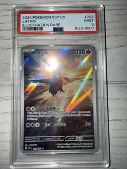 Pokemon TCG Latios Holo Card 203/191 Sv08: Surging Sparks PSA 9 Mint 2024 - Image 3